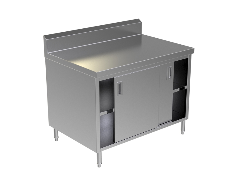 Cabinet Sliding Doors W Under Shelf 6