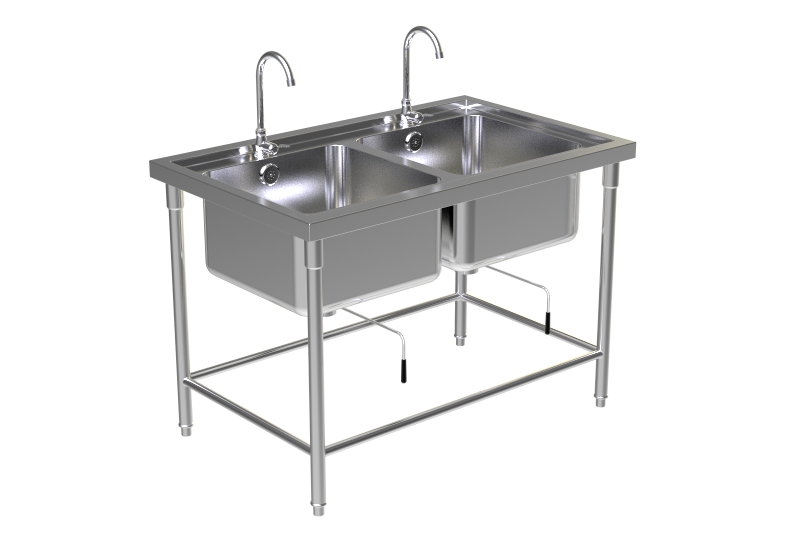 Double Sink Table W/Faucet 1