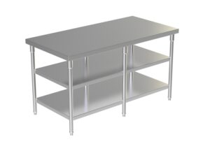 Work Table with double under shelves 3
