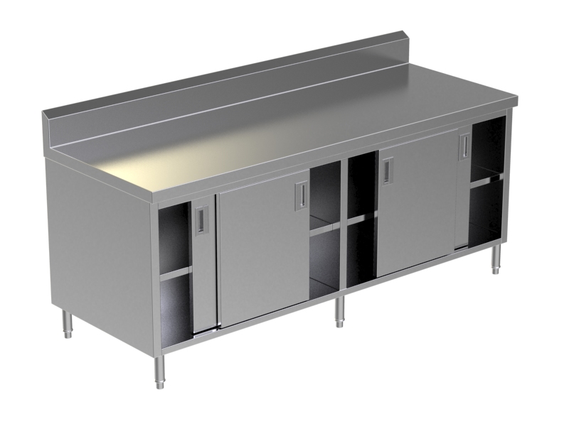 Cabinet Sliding Doors W Under Shelf 4