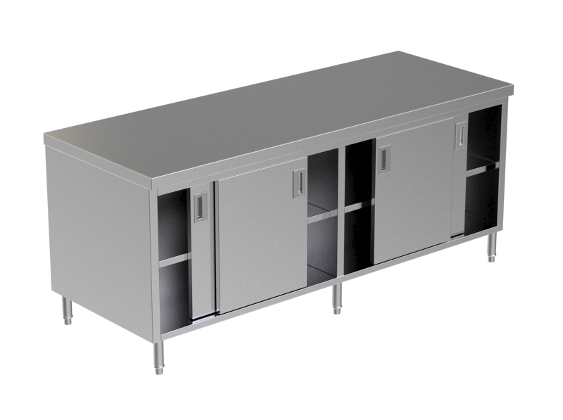 Cabinet Sliding Doors W Under Shelf 3